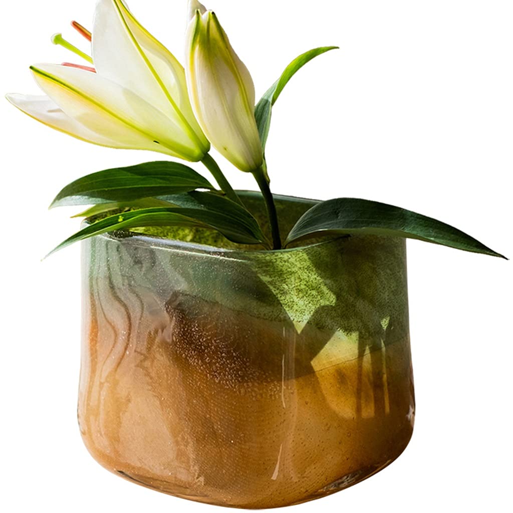 Vases décoratives art déco en verre translucide marron pour mariage chic