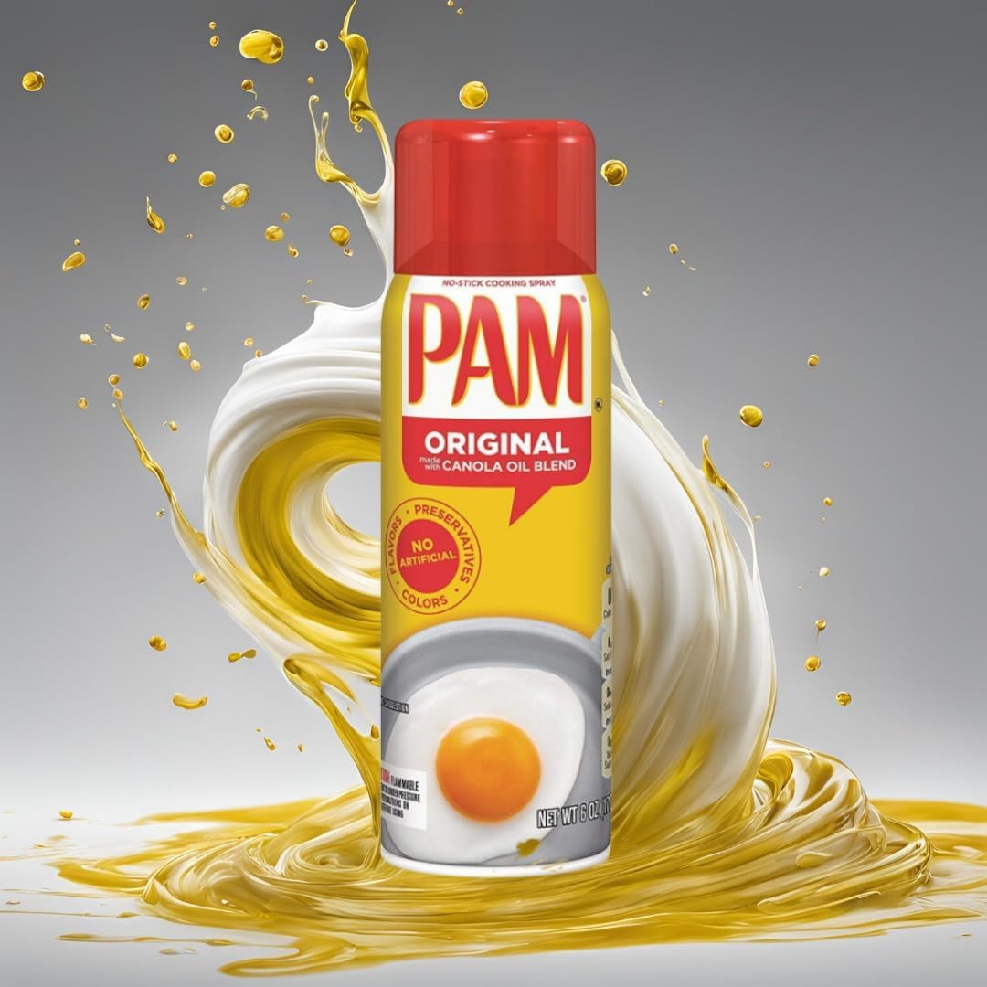 Trinovi PAM Original Cooking Spray 2x170g - Frittura e cottura a basso contenuto di grassi con olio di colza - Spray antiaderente per cucina - Cioccolato Tony's gratuito