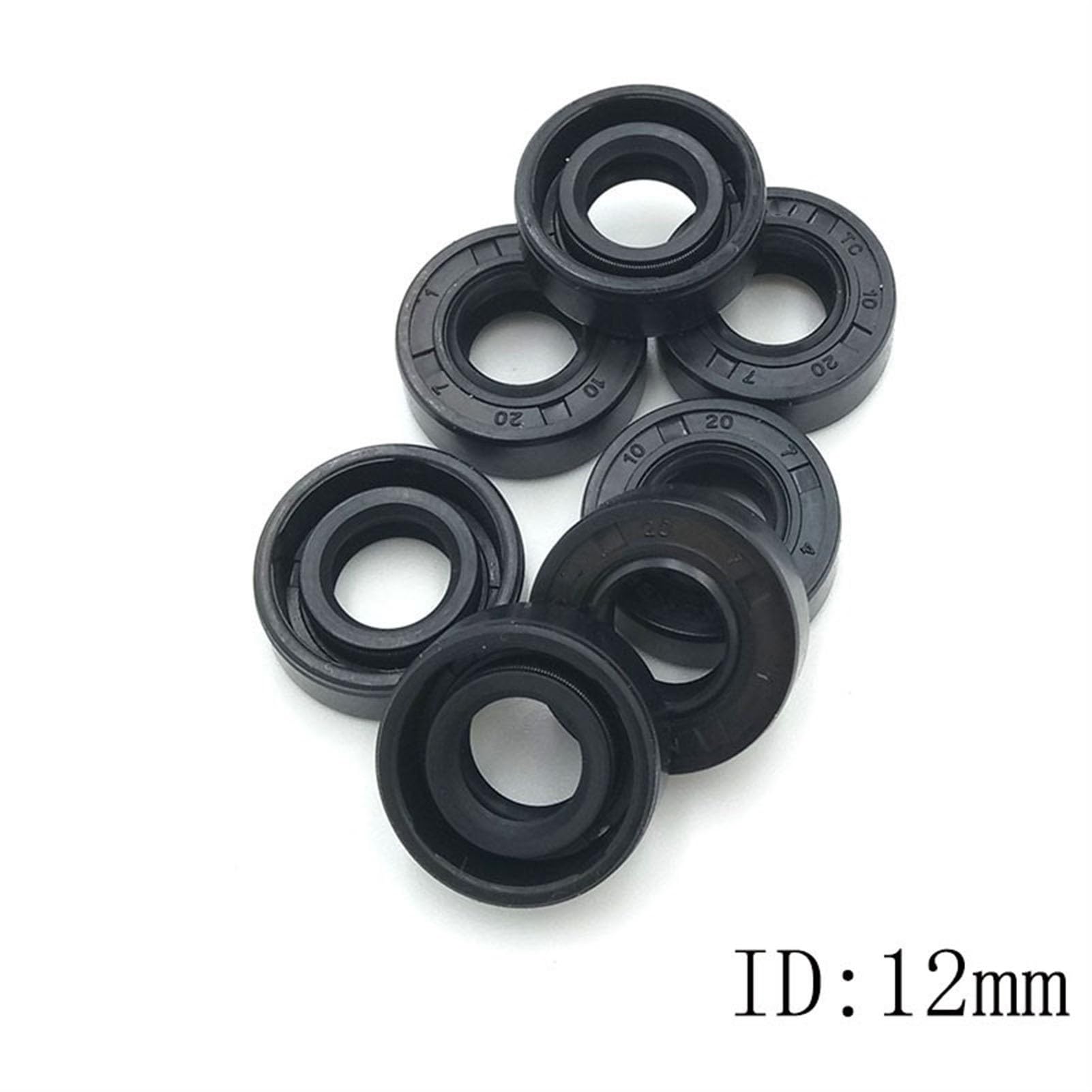 Seal Washer 1pcs NBR Shaft Oil Seal TC-12 * 16 * 18 * 19 * 20 * 21 * 22 * 23 * 24 * 25 * 26 * 28 * 30 * 32 * 35 Nitrile Covered Double Lip with Garter Oil Seal Gasket Lip (Size : 12x24x4.5mm 2pcs)