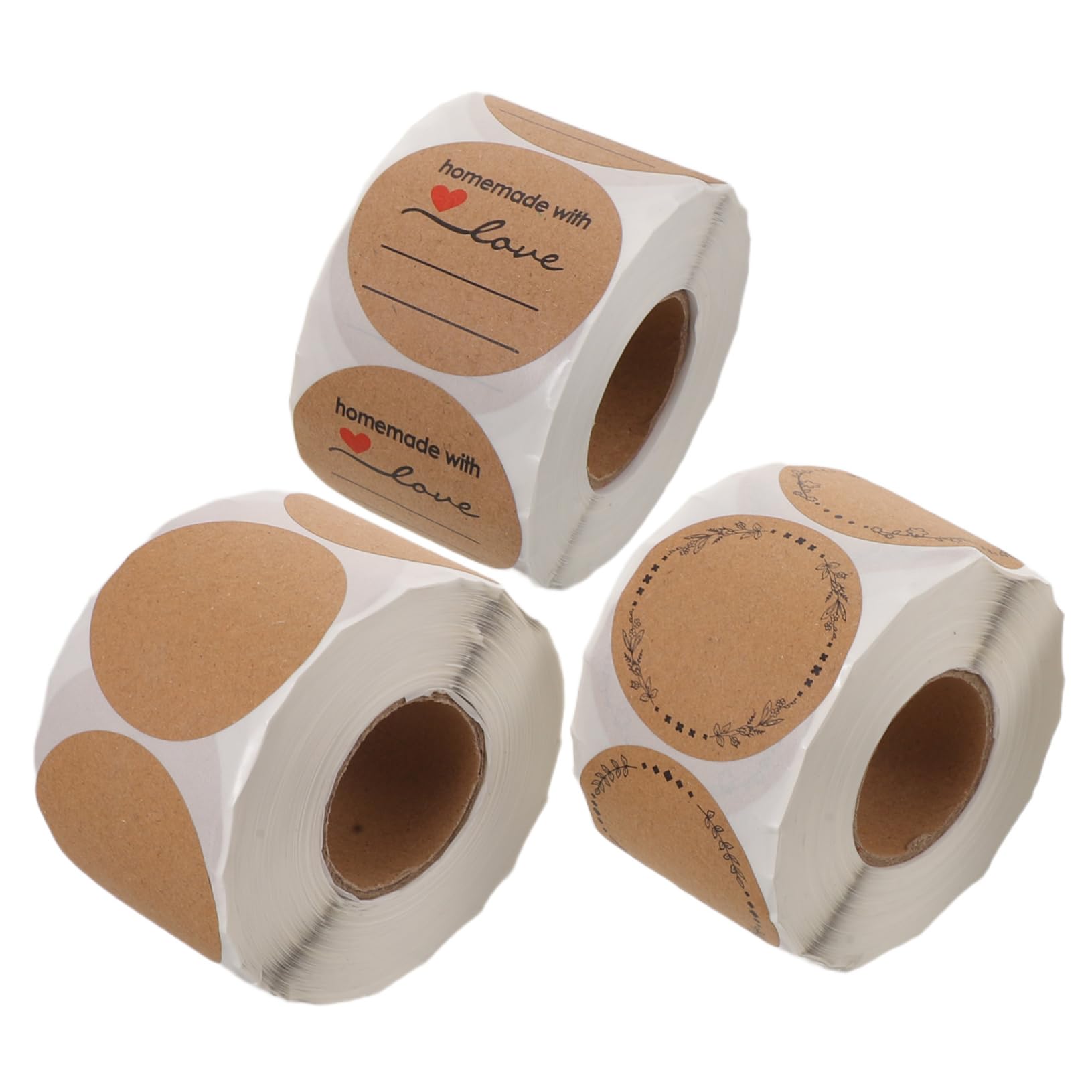 Etichette Adesive Rotonde Kraft 3 Pezzi per Imballaggio e Spedizione | Superficie Scrivibile, Formato Circolare Vuoto, Colore Khaki, Set Pratico per Organizzare e Marcare