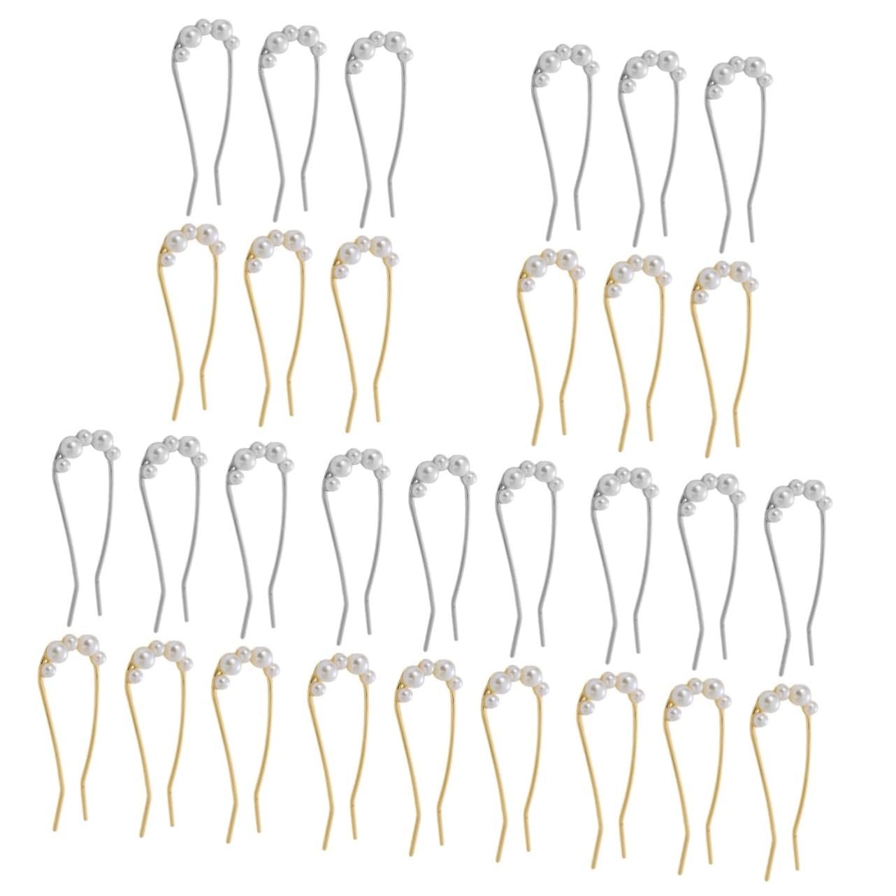 VICASKY 30 Pezzi Forcine Vintage U Shaped con Fermagli Leggeri per Acconciature Eleganti Accessori per Matrimoni e Party