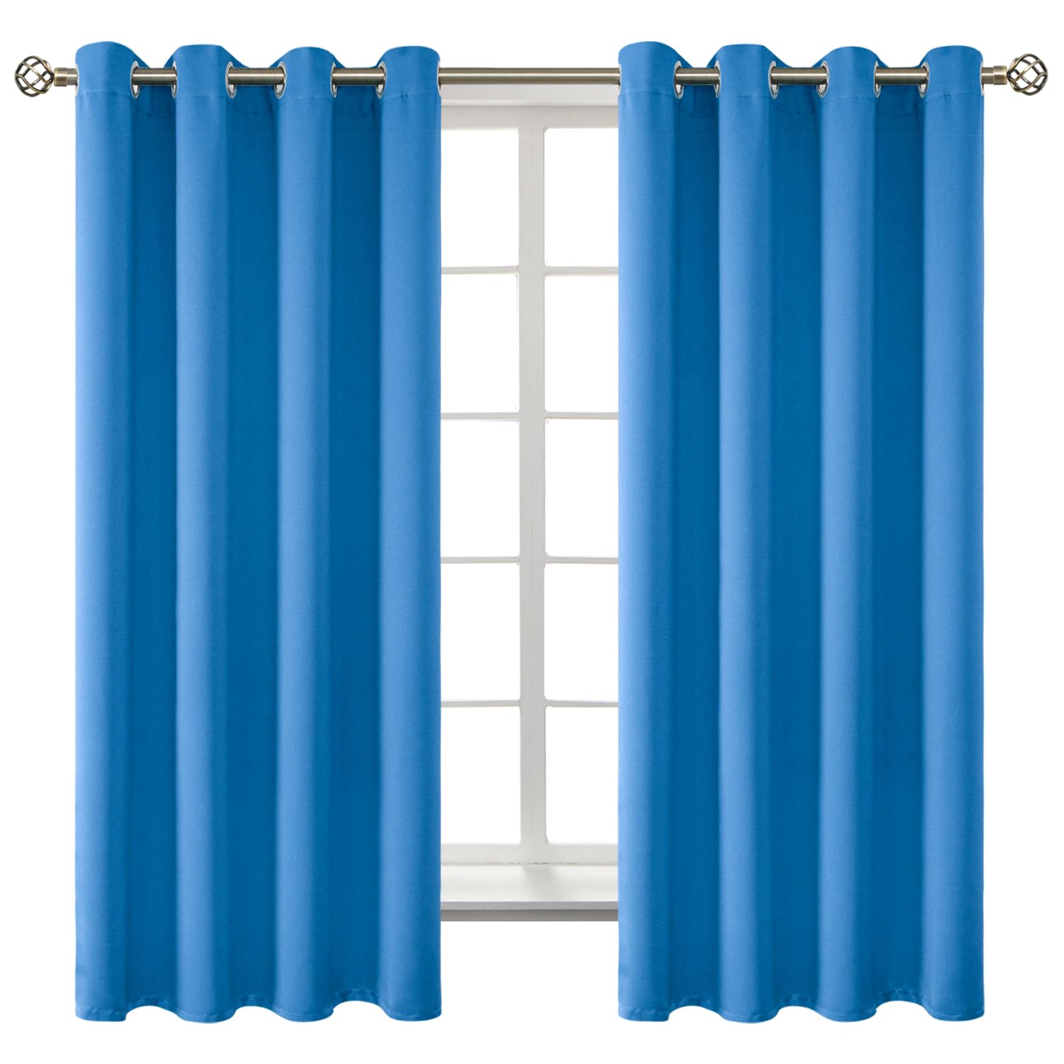 BGment Classic Blue Blackout Curtains for Bedroom 63 Inch Long - 2 Panels
