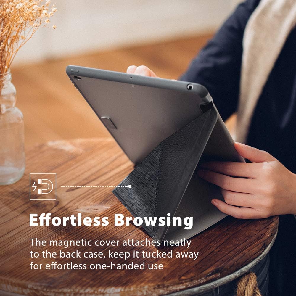 🔥 Crazy Deals Moshi VersaCover Case for iPad Mini 5 2019, Folding Cover with 3-Viewing Angles, Auto Sleep/Wake, Reinforced Frame, Magnetic Closure, Works with Moshi's Pencil Case, Metro Black