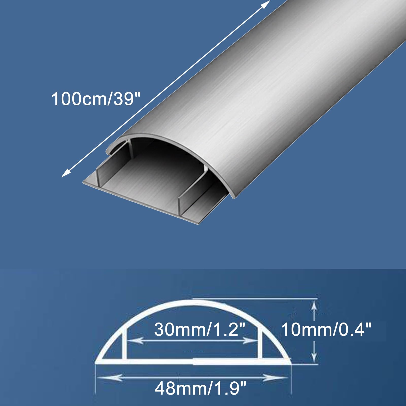 Goulotte Passe Cable Passe Cable Bureau Découpable, Capacité de Charge 200 kg, pour Bureaux Appartements Couloirs Restaurants et Magasins(100x4.8x1cm/39x2x0.4in)