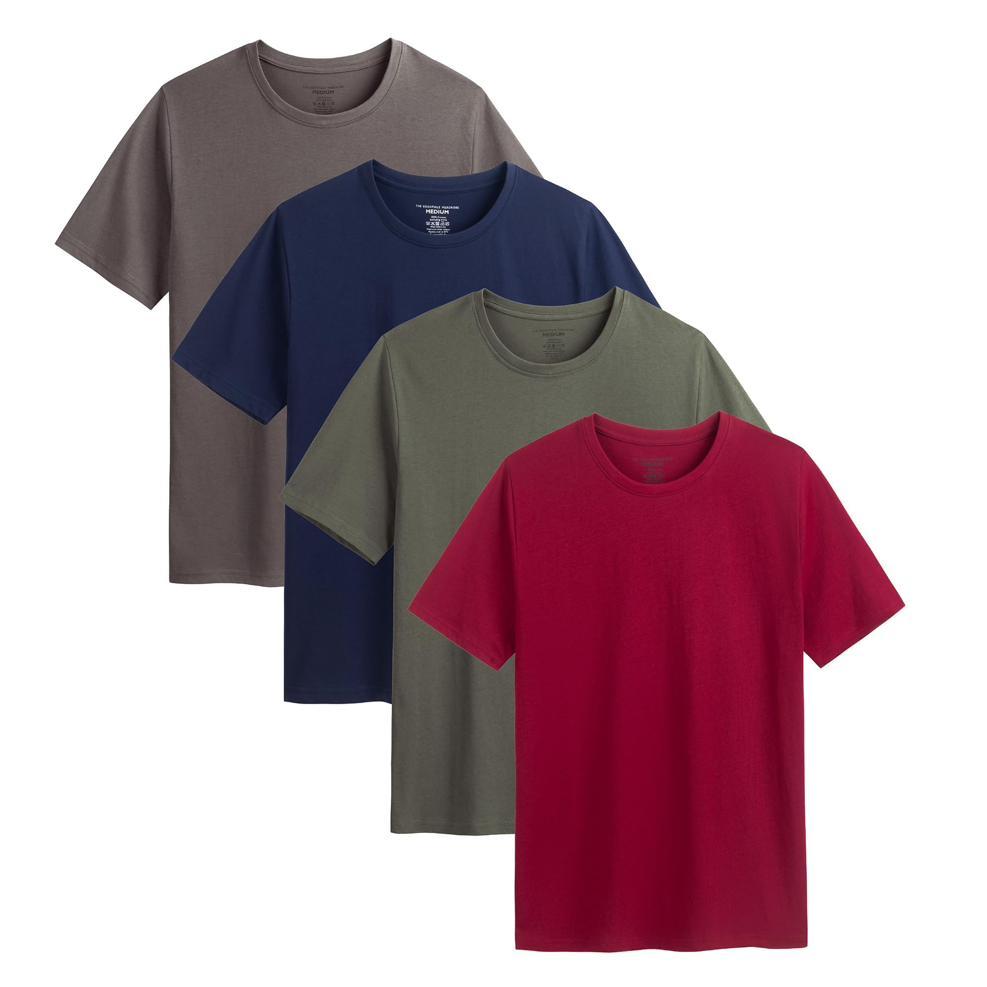 The Essentials Wardrobe Mens 4 Pack T- Shirt - Assorted - Small