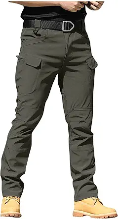 OIOLOYJM Military Cargo Pants for Men Hiking Relaxed Fit Work Waterproof Stretch Tactical Lightweight Outdoor Travel Pant