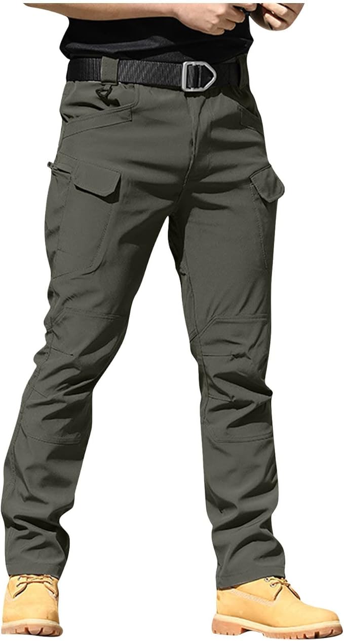 OIOLOYJM Military Cargo Pants for Men Hiking Relaxed Fit Work Waterproof Stretch Tactical Lightweight Outdoor Travel Pant