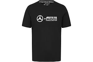 Mercedes AMG Petronas F1 Men's T-shirt with Large 3D Team Logo Execution