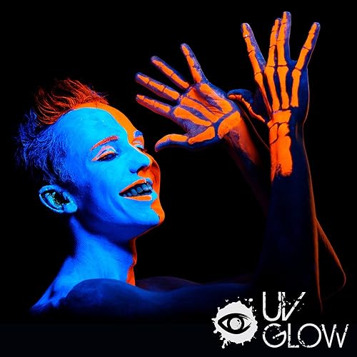 Miniatura 4 de UV Glow Blacklight - Pintura facial y corporal de 0.34 onzas, fluorescente neón (0.34 onzas líquidas (paquete de 7))