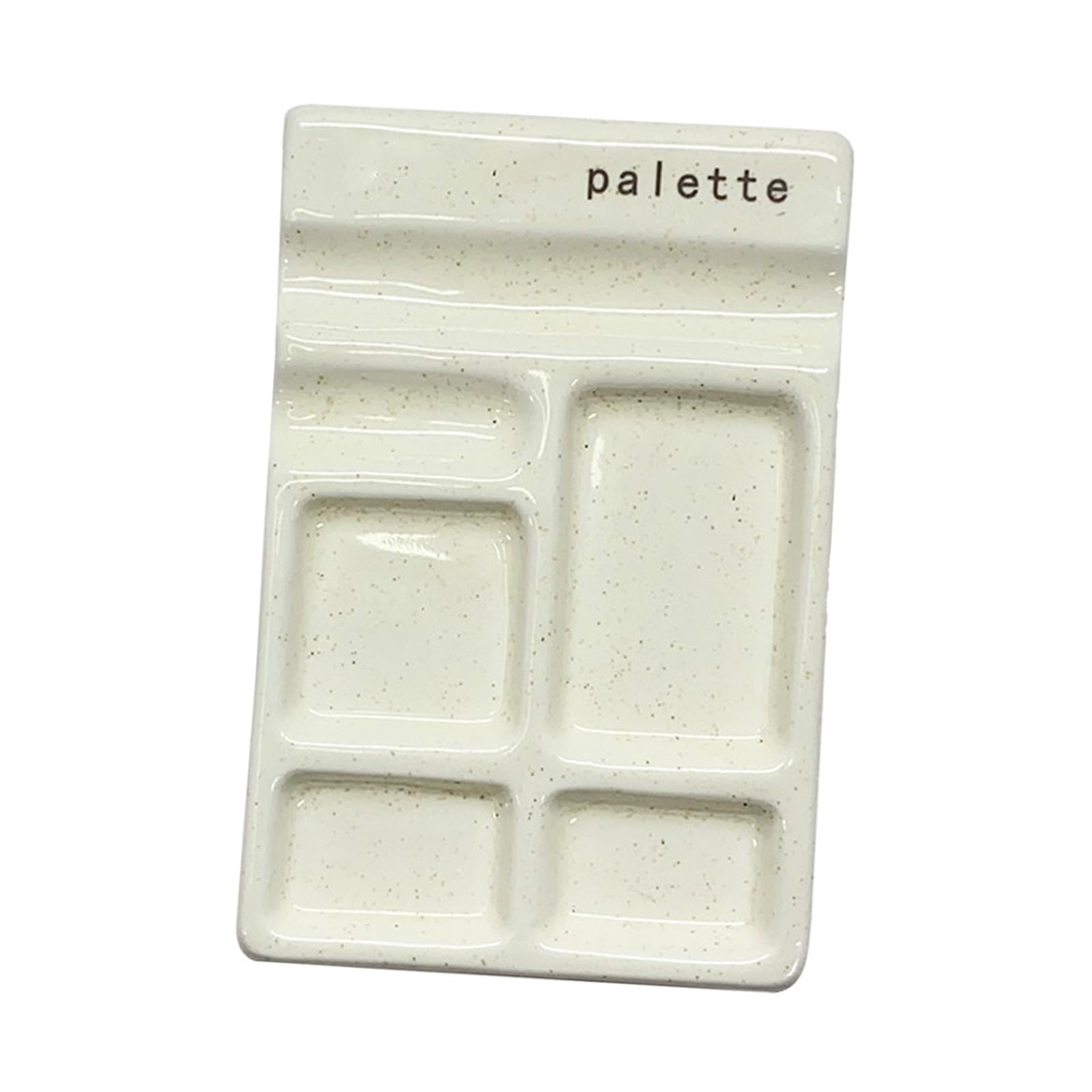 Multipurpose Ceramic Palette 4 Wells Brush Holder for Artists Watercolor Acrylic Oil Travel Artist Color Scheme with Brush Owner