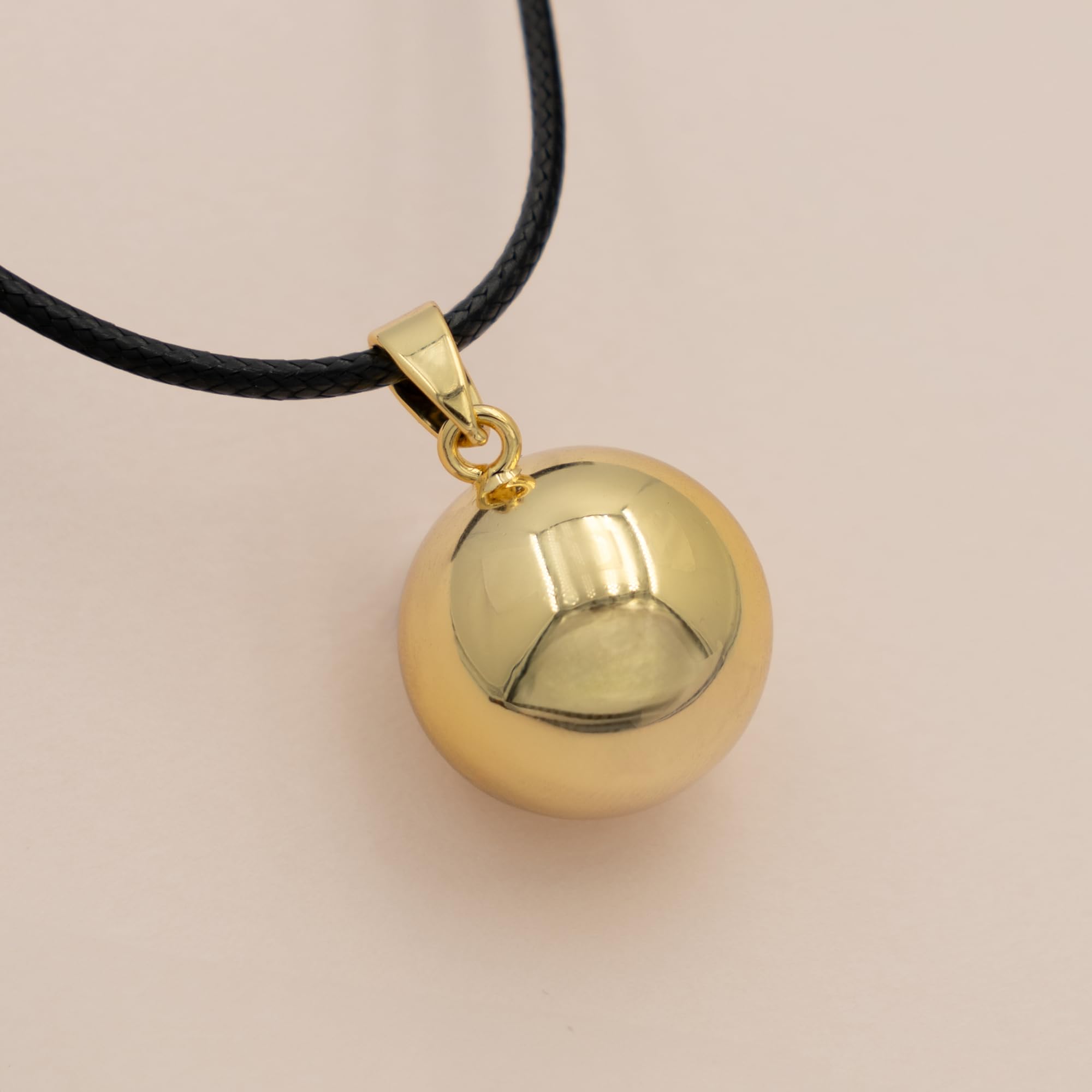 Schwangerschaftskette mit Harmonieglocke Gold - 110cm + 5cm verstellbar - Babyshower-Geschenk für werdende Mütter