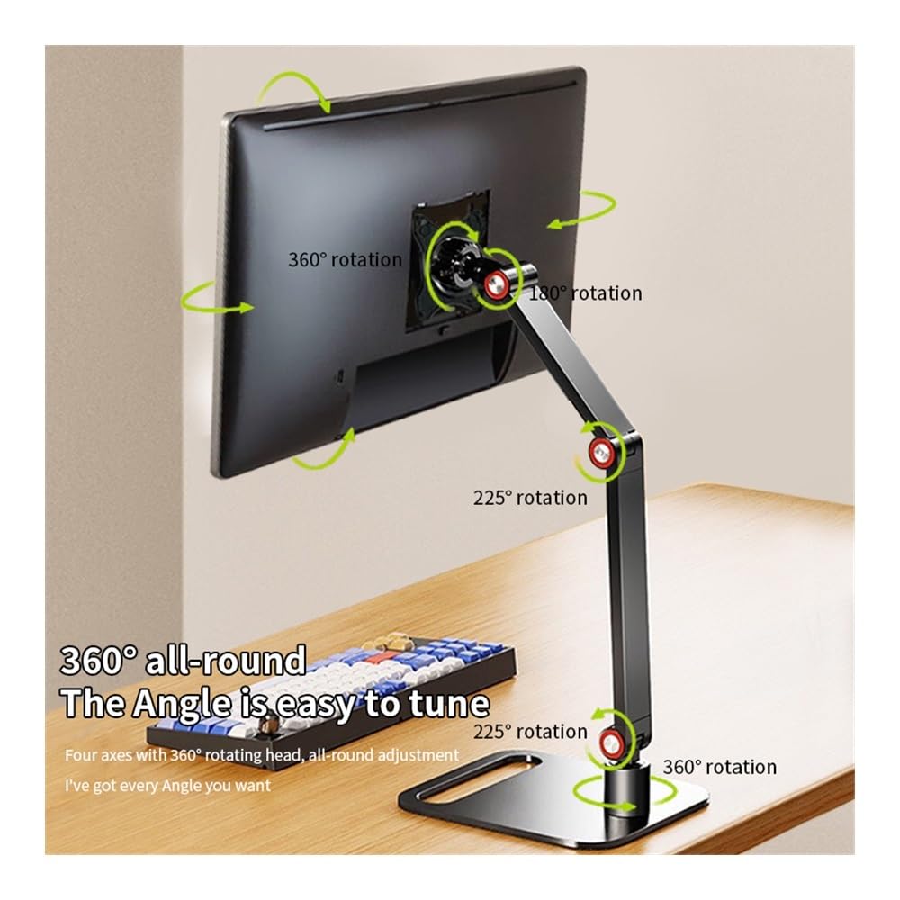 Podstawka pod monitor do biurka Portable Vesa Monitor Stand Aluminum Alloy Folding Arm Holder Desktop Display External Holder Mount for 17.3 inch Screen Bracket Stojak na monitor