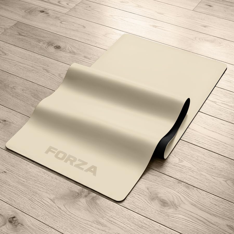 FORZA Tapis de yoga en polyuréthane de qualité supérieure antidérapant et caoutchouc naturel, extra adhérent, rembourré et durable, pour yoga, pilates, étirements et mobilité