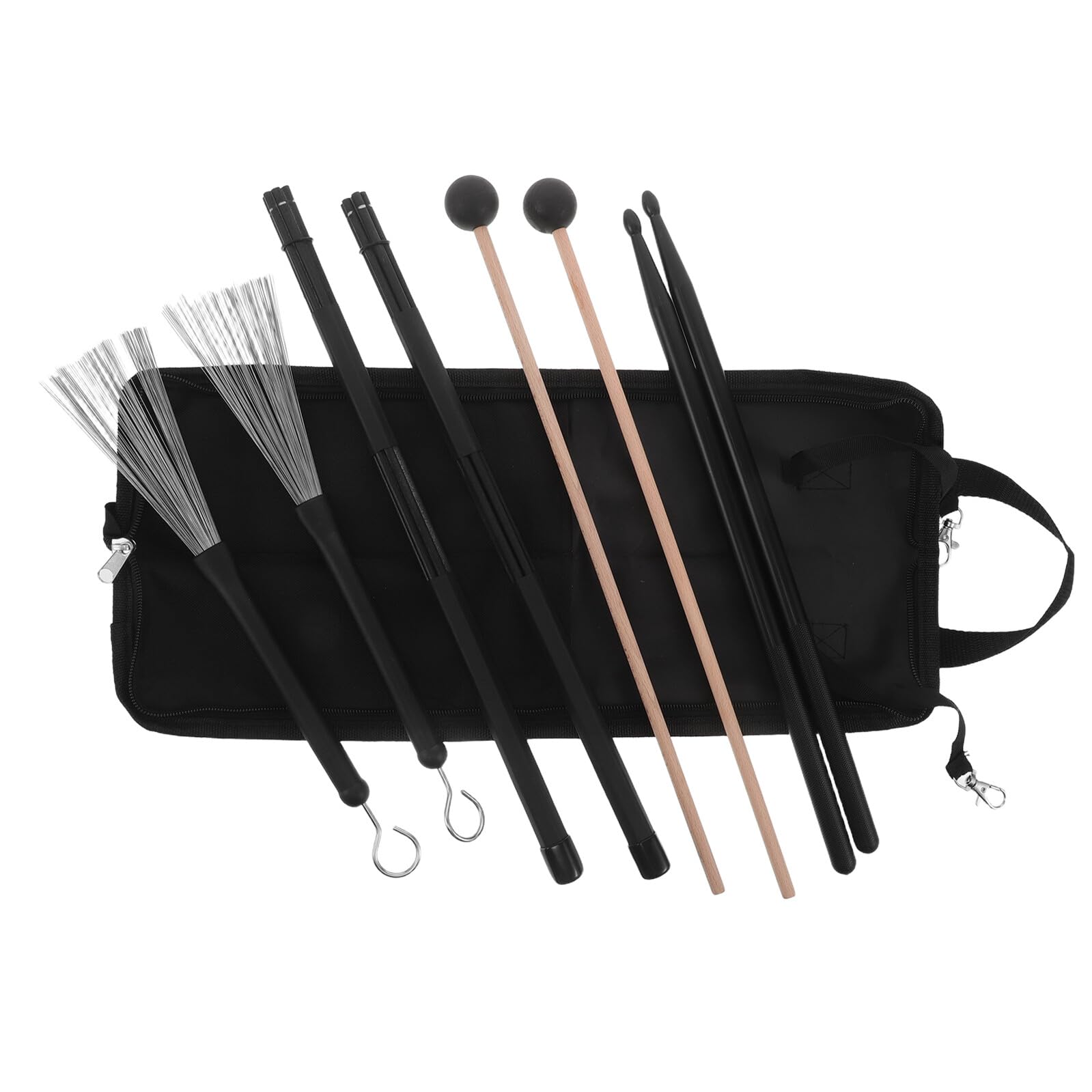 Drumsticks Drahtbürsten für Holz-drumsticks Nylon-drumsticks Schlägel für Schlagzeugstöcke Besen Aufbewahrungstasche für Drumsticks Percussion-besen Zubehör für Musikinstrumente