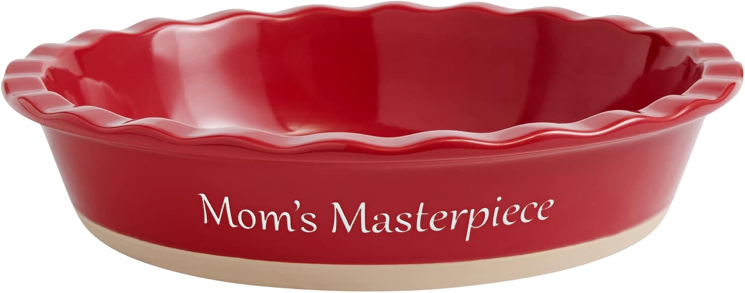 Let's Make Memories Personalized Stoneware Pie Dish - Red