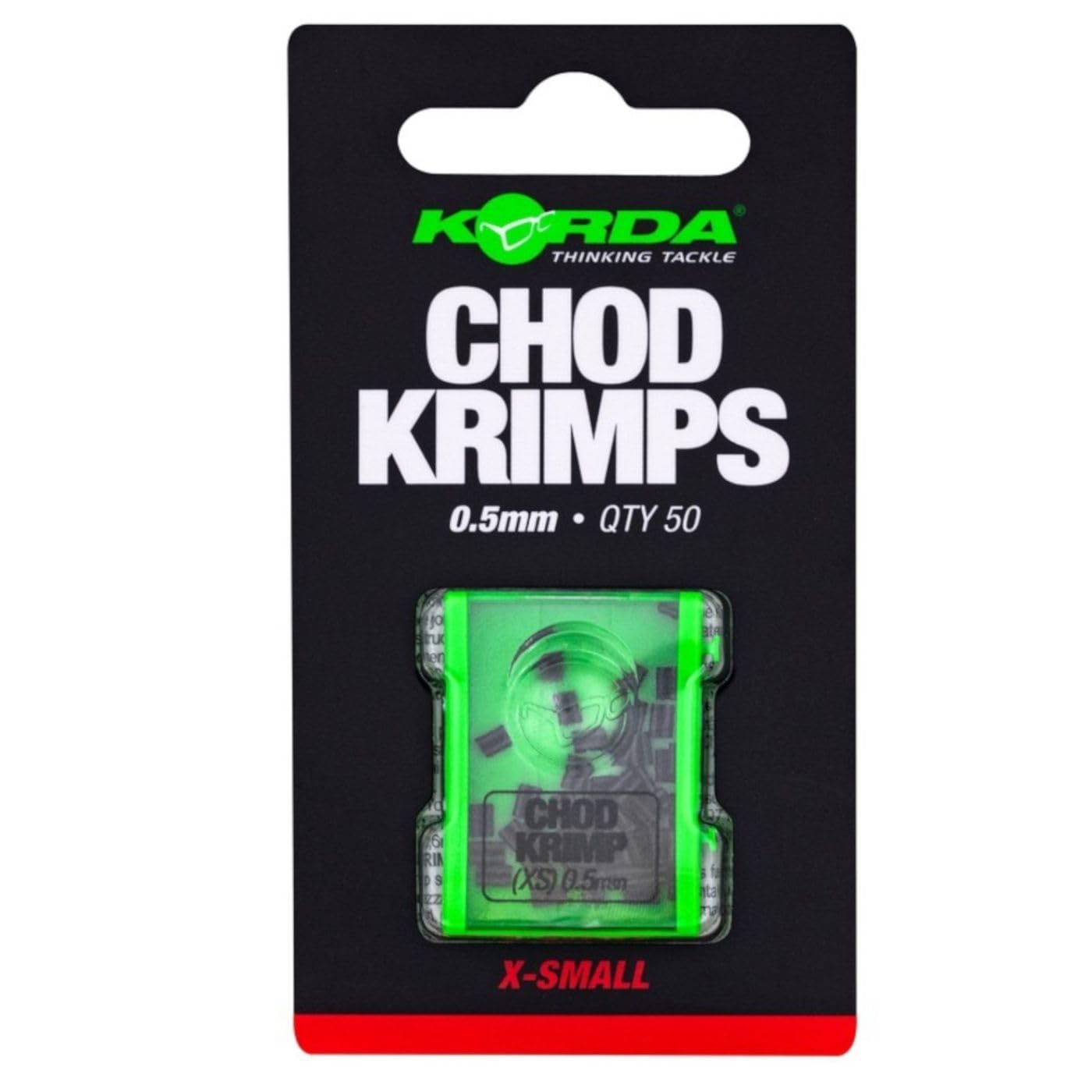 Korda Chod Krimps 0.5mm, Compact Krimping Tool, Stainless Steel, 40% Smaller Design for Neat QC Loops, Compatible with Mouth Trap, Stronger than Knots, Use with Standard Krimping Tools