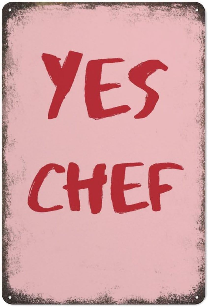 Nuboxx Creative Metal Tin Sign Yes Chef Tin Sign Decoration Ideas Funny Home Bathroom Signs Tin Poster Patio Bar Man Cave 8X12 Inches
