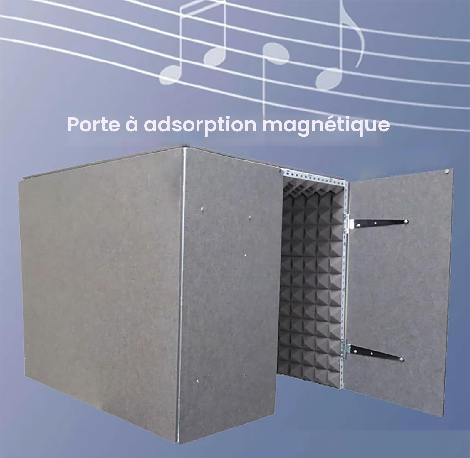 Cabine vocale Portable insonorisée pour l'enregistrement Musique Domicile podcasting, Conception Semi fermée, Bouclier Acoustique pour l'insonorisation et l'absorption sonore du Bureau