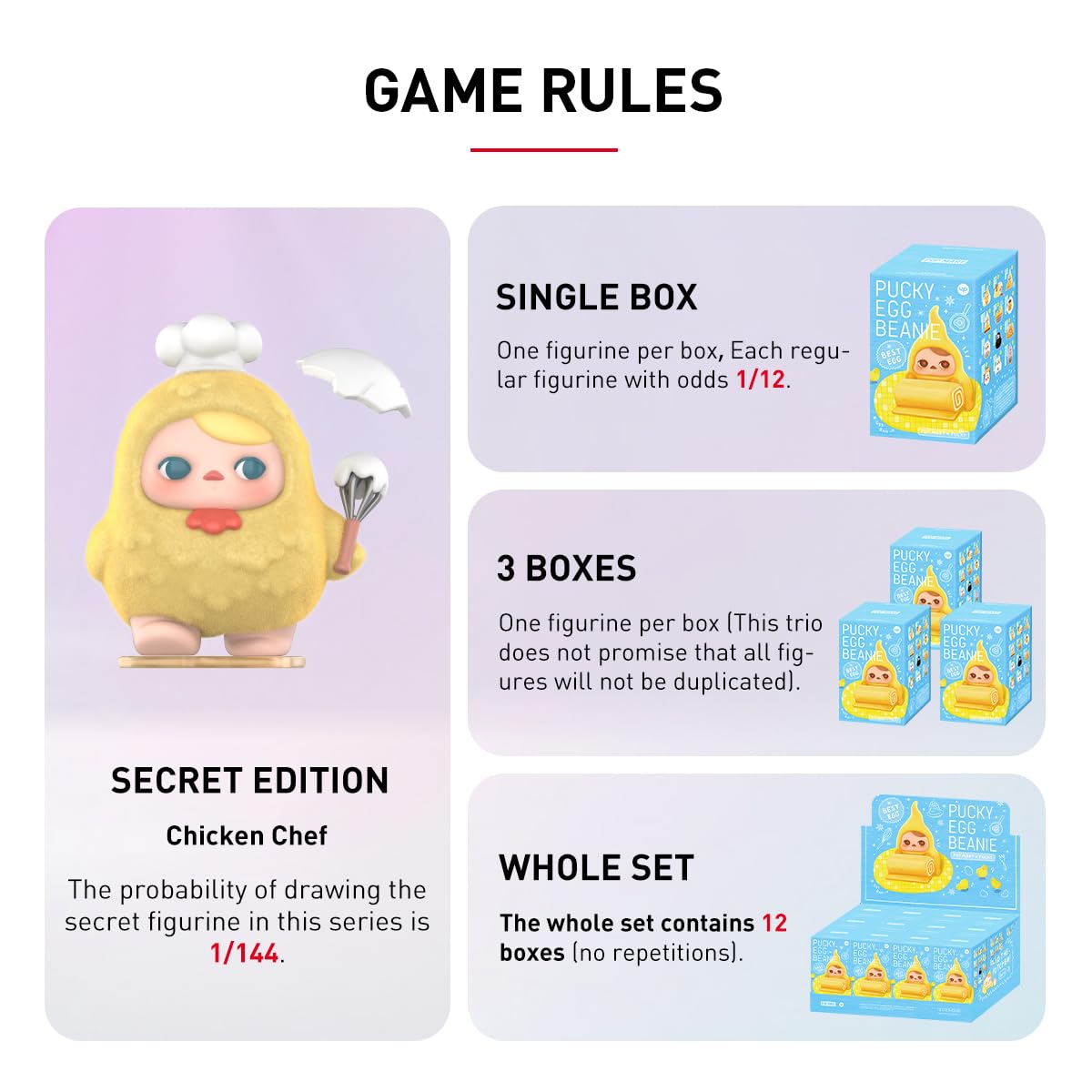 Amazon | POP MART PUCKY Egg Beanieシリーズ 【3ピース】 ポップ