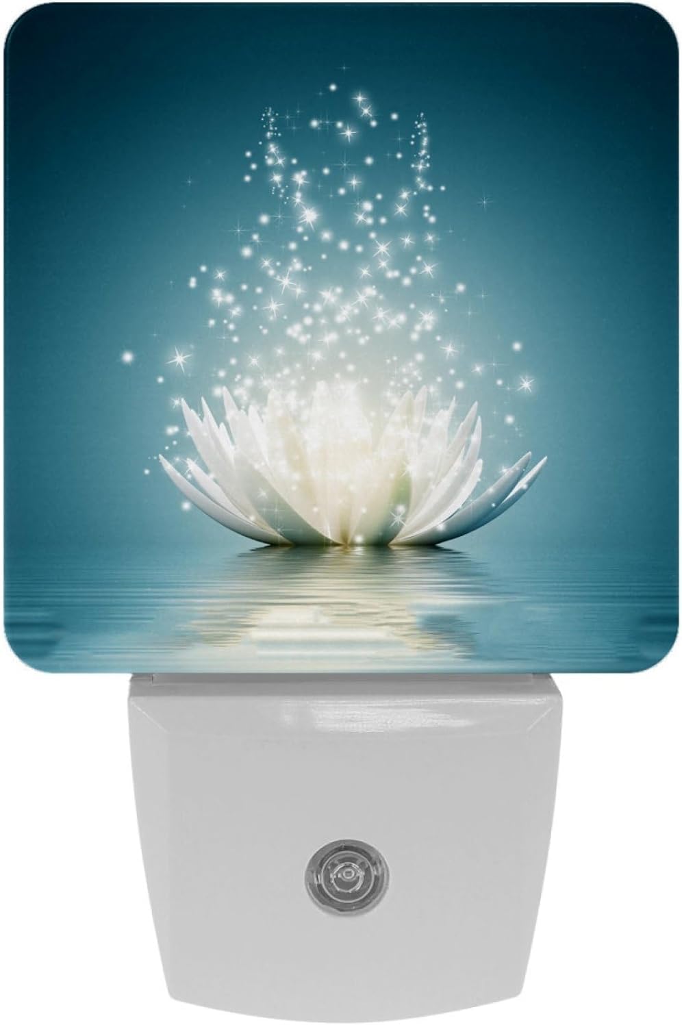 Dragonfly And lotus flower Plug-in LED Night Light,Smart Auto Dusk to Dawn Sensor Nightlights Plug into Wall,White Energy Efficient Night light for Kids Bedroom,Bathroom,Kitchen,Stairs,Hallway