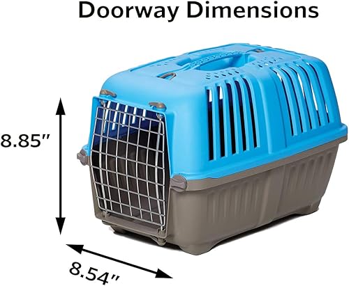 Miniatura 43 de MidWest Homes for Pets Spree - Transportador de viaje duro para perros y gatos, jaula de viaje para mascotas pequeña con asa, diseño ventilado, Azul