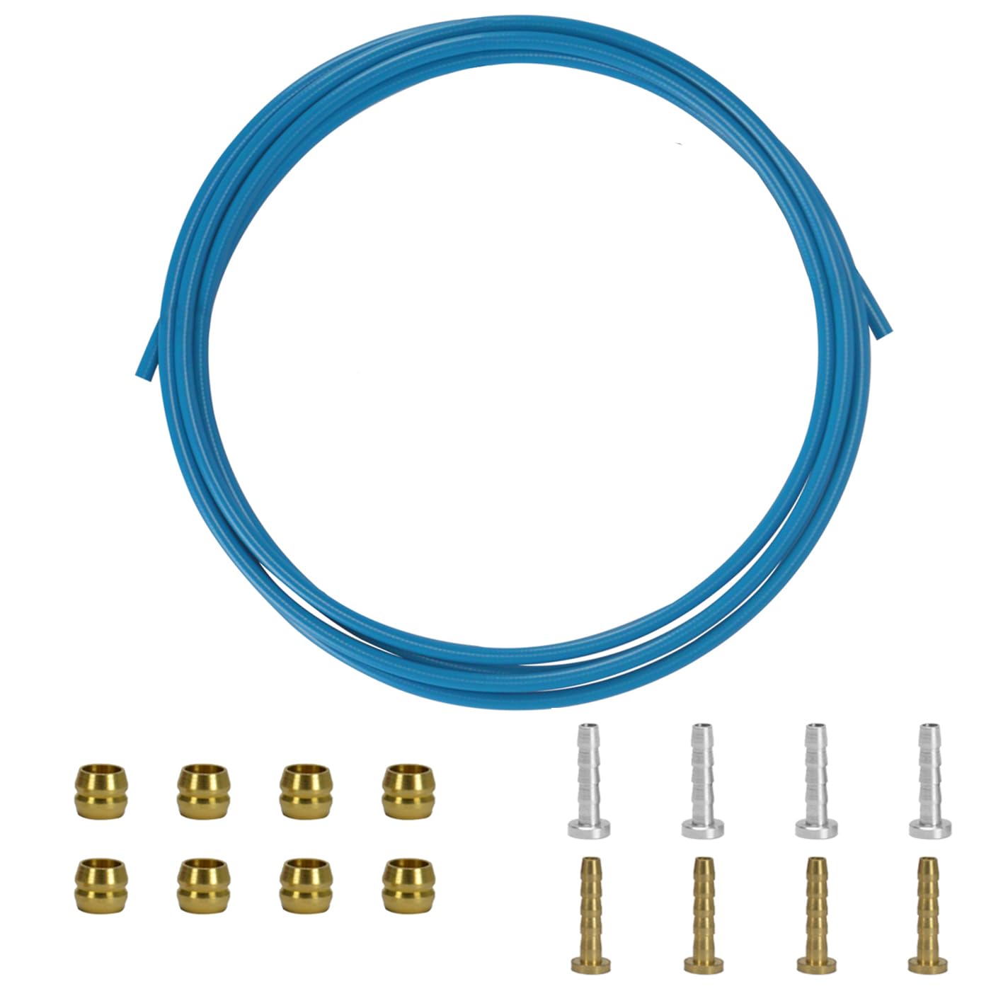 Besnin Blue Hydraulic Brake Hose Kit 2.5M/8.2Ft Bike Disc Brake Oil Tube With Olives And Barbed Inserts, Bicycle Hydraulic Brake Hose Set For Bh59 Bh90 Road Bike, Mtb (Blue)