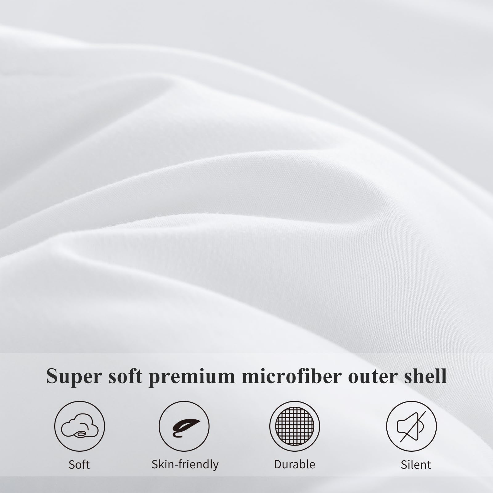 Aisbo Piumino Letto Singolo 450 gr/mq Invernale, Piumone 135x200 cm letti Singoli, Trapunta in Microfibra Sintetica,Chaud e Morbido Bianco