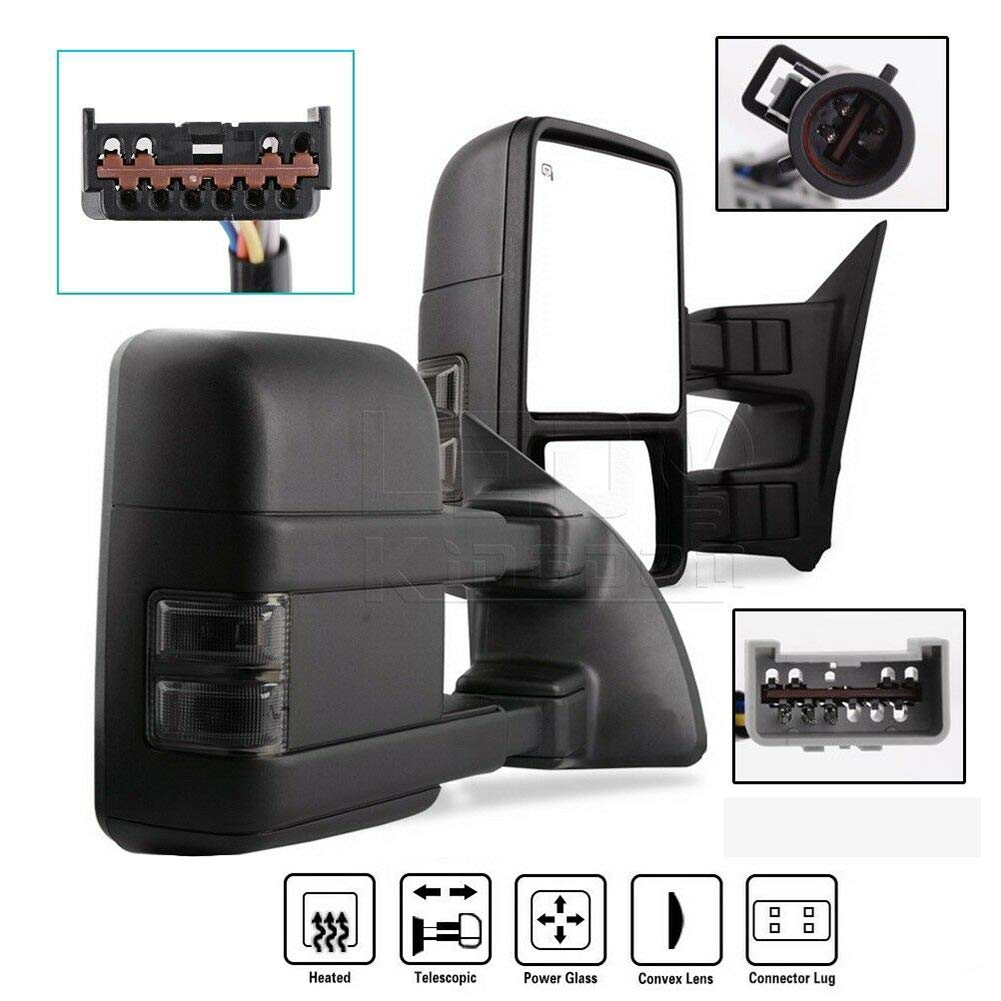 Buy 2 PCs of Premium Black Heavy Duty Tow Mirrors for Ford (19992007