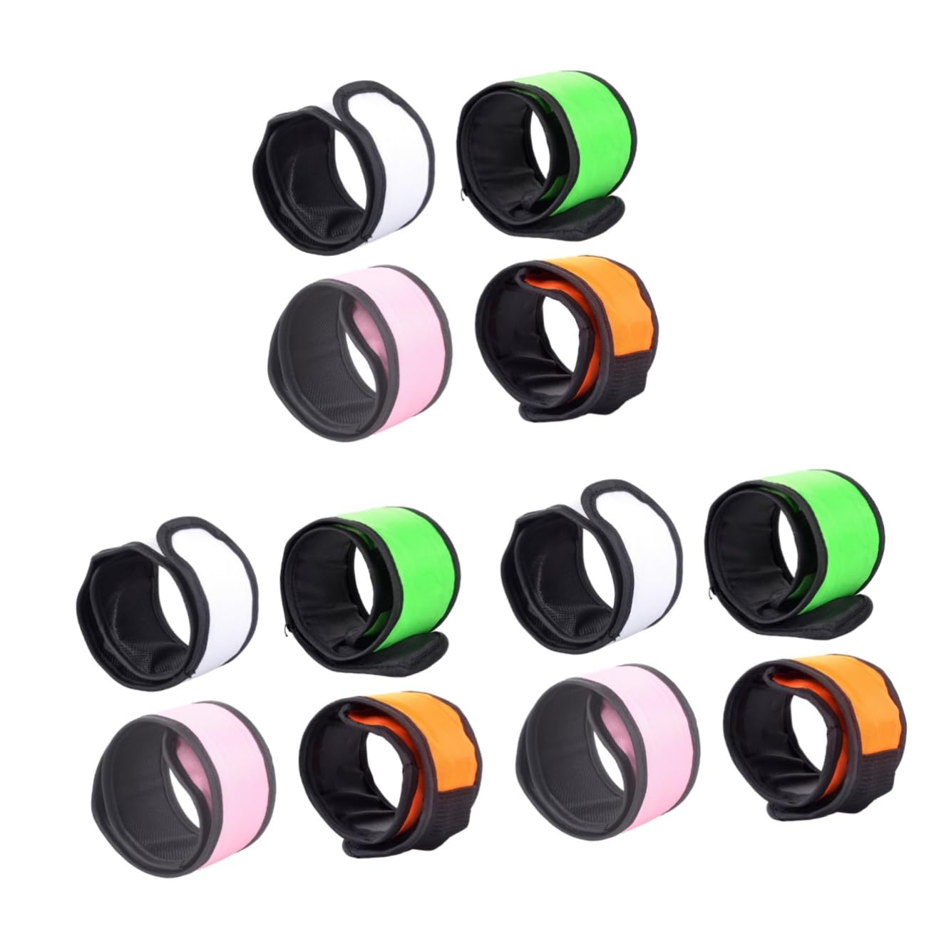 BESPORTBLE 12 Piezas Brazalete Led Bofetada Brazalete Reflectante De Seguridad Brazaletes Iluminados Banda De Tobillo Led Correa De Pulsera Muñequeras Abrigo De La Muñeca Bicicleta Reflexivo