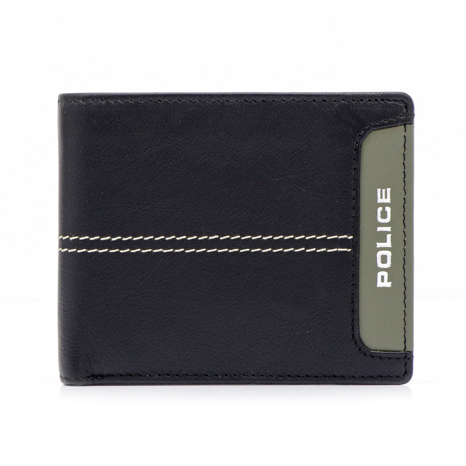 Men's Leather Bifold Coin Wallet - Black/Khaki (PT6528072_6-183)-image-45