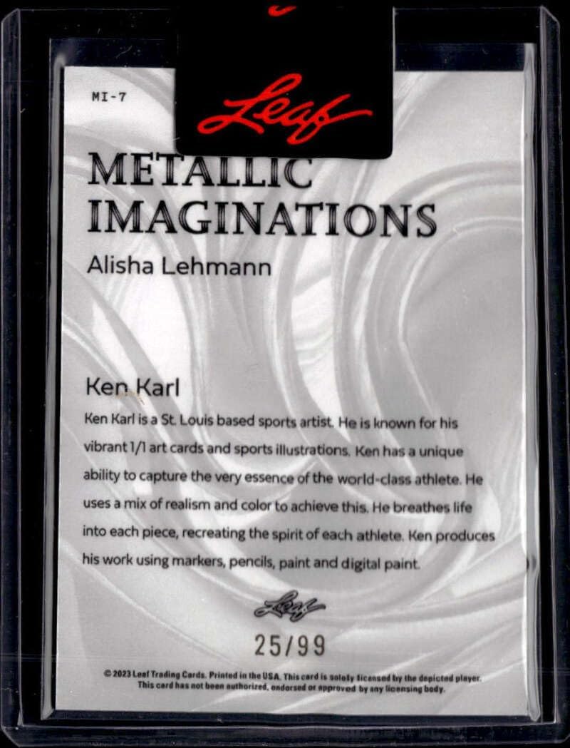 ALISHA LEHMANN 2023 Leaf Metal Imaginations 25/99#7 Gold NM+-MT Soccer