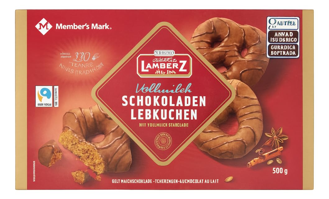 Pão De Mel Alemão Lambertz com Chocolate ao Leite Schokolanden