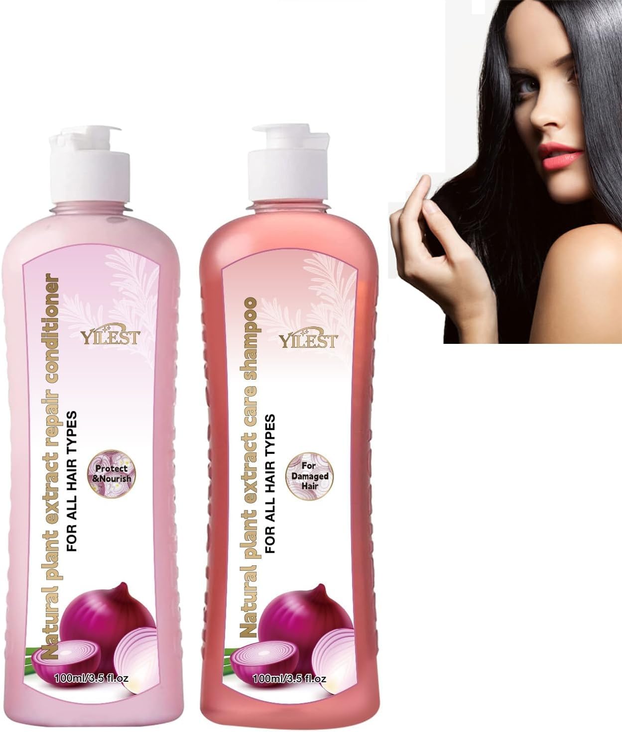 Onion, biotine en rozemary shampoo en behandelingsset, conditioner haarverzorging, haarverlies en dunne haargroeishampoo, siliconenvrije shampoo en behandeling voor alle haartypes