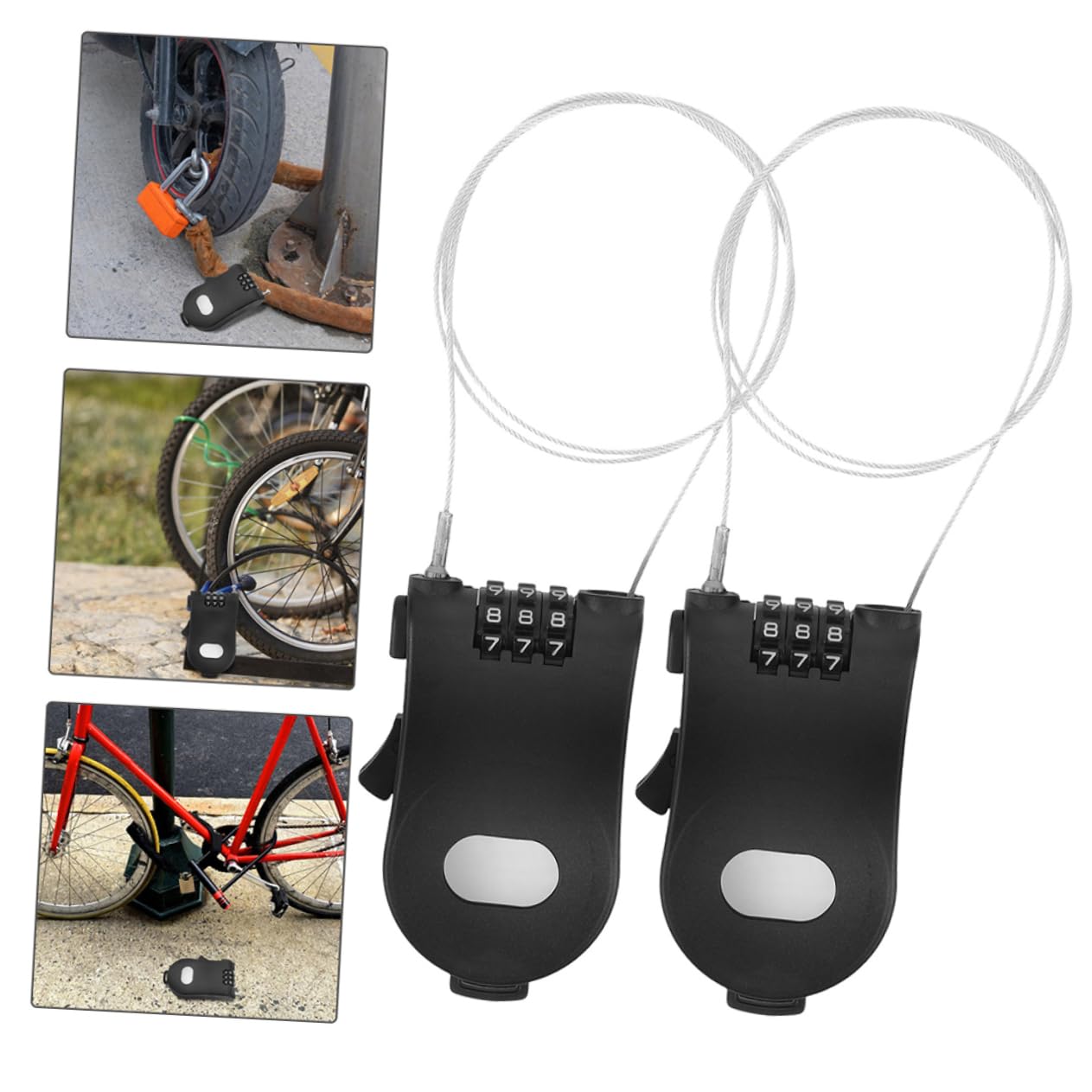 POPETPOP 10pièces Serrure Pour Snowboard Et Vélo Câble Rétractable De Sécurité Plastique Pour Ski Poussettes Et Sports Extérieurs
