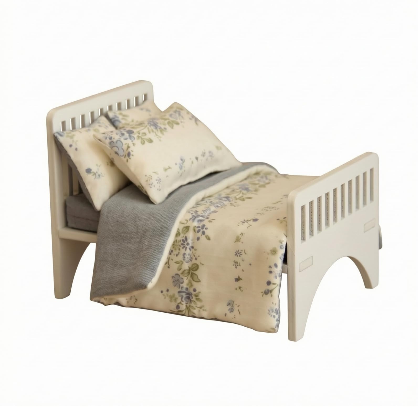 Letto in Legno per Casa Delle Bambole | Elegante, Sicuro, Letto per Bambole con Materassi e Cuscini, Diorama, Bambini, Collezionisti,
