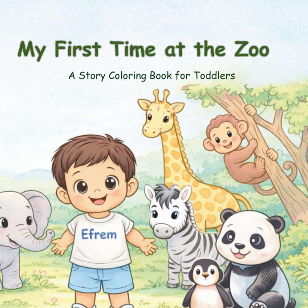 My First Time at the Zoo: A Coloring Story for Toddlers