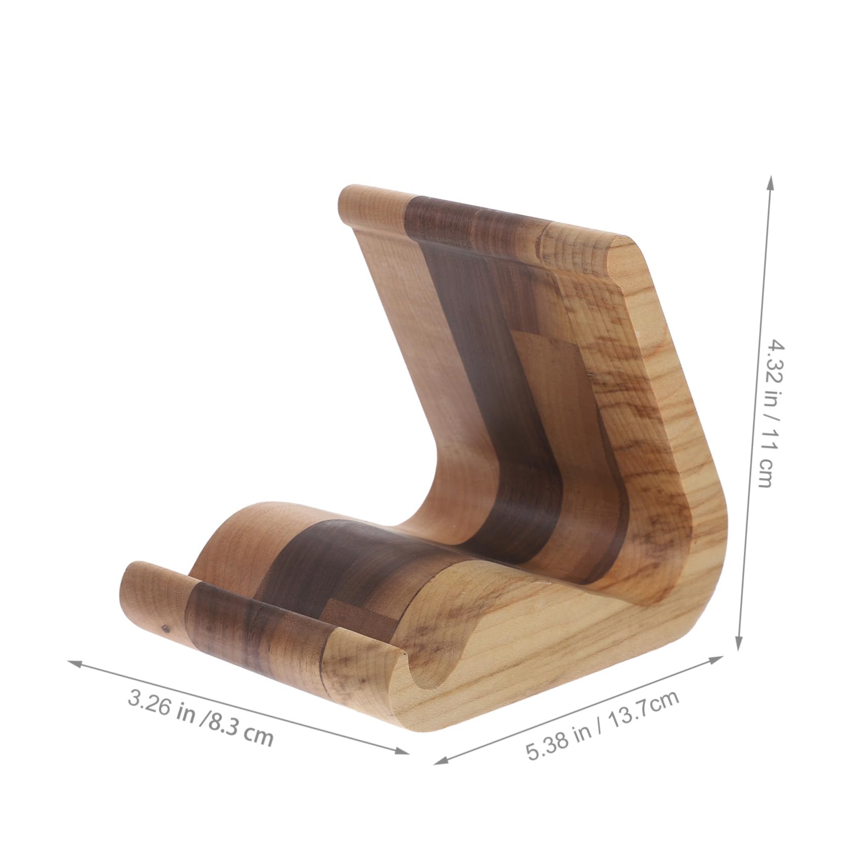 WOONEKY Support Léger Noyer Noir et Stable Érable Base Portable en Bois de Téléphone Bureau et Tablette