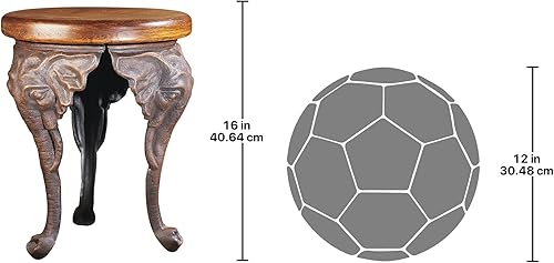 Miniatura 3 de Design Toscano SP16060 Mesa auxiliar escultural de tres elefantes de Timbe, marrón