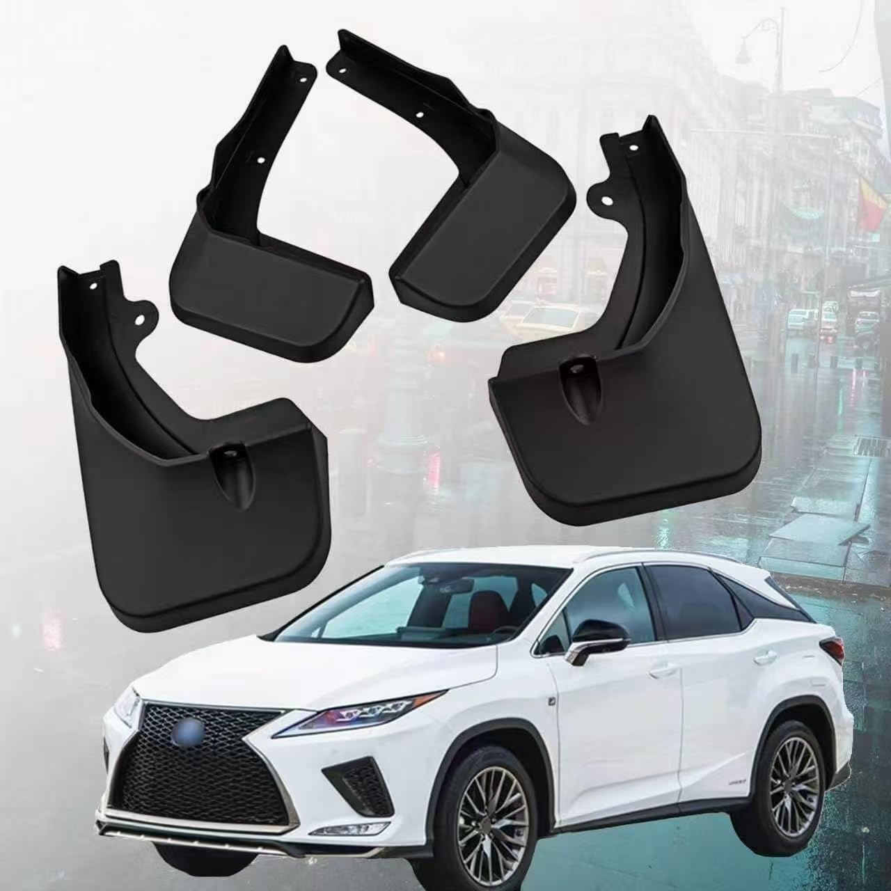 Fengxh Normal No-Drill Mudflaps For Lexus Rx 2020-2022, Bolt-On Kit, Road Legal