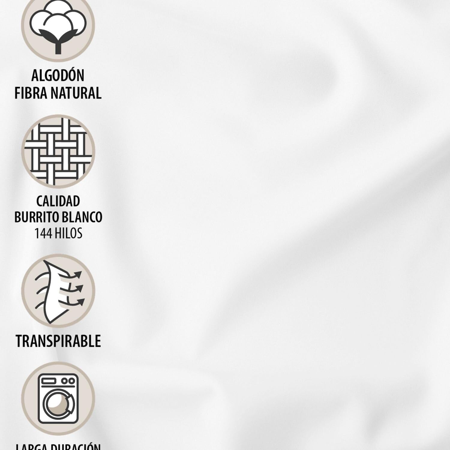 Burrito Blanco | Sábanas de algodón 612, Gris | para Cama de 90 cm (+ Medidas Disponibles) | Sábanas de algodón 90 | Cama indivual 90