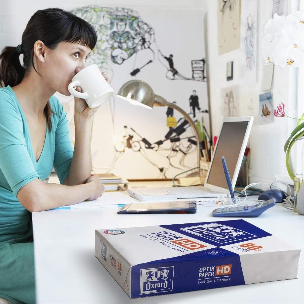 Oxford Papel para fotocopia/impresora Premium, 2500 hojas, DIN A4, 1 caja de 5 unidades