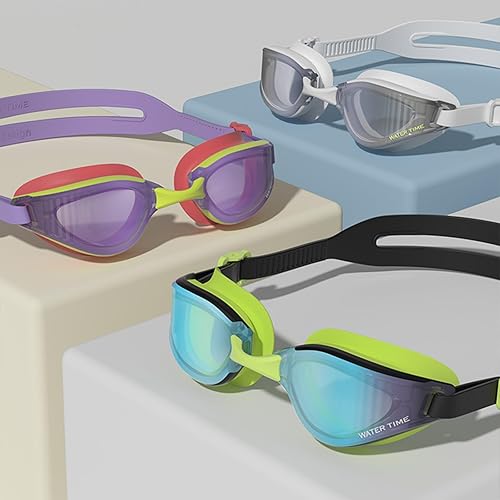Miniatura 9 de Swipe - Gafas de natación para hombres y mujeres adultos, 100% antivaho anti UV, sin fugas, visión transparente, máxima comodidad, doble correa