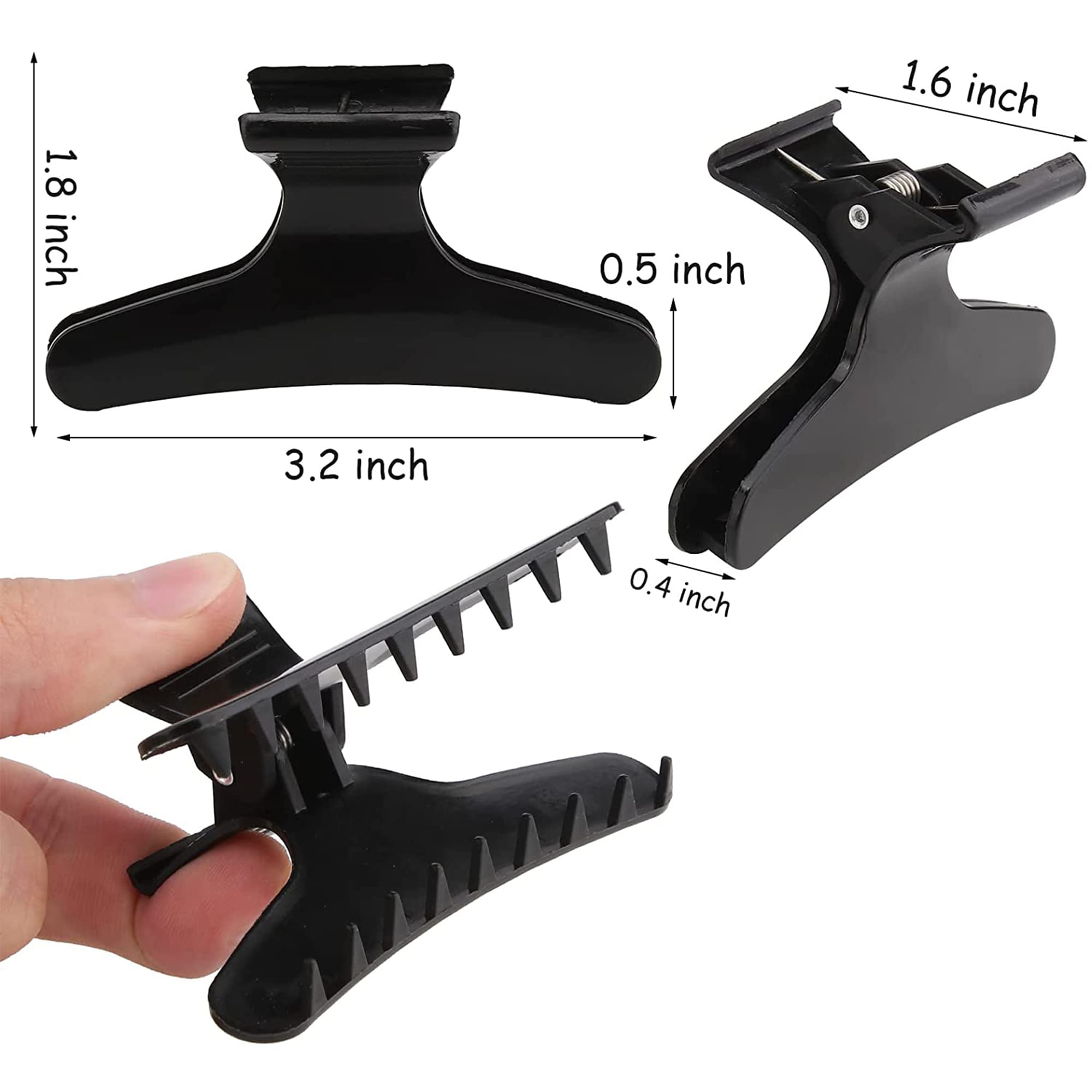 5 Pcs Black Butterfly Hair Claw Clips - Hairdresser Styling Accessories for Women & Girls - Image 2