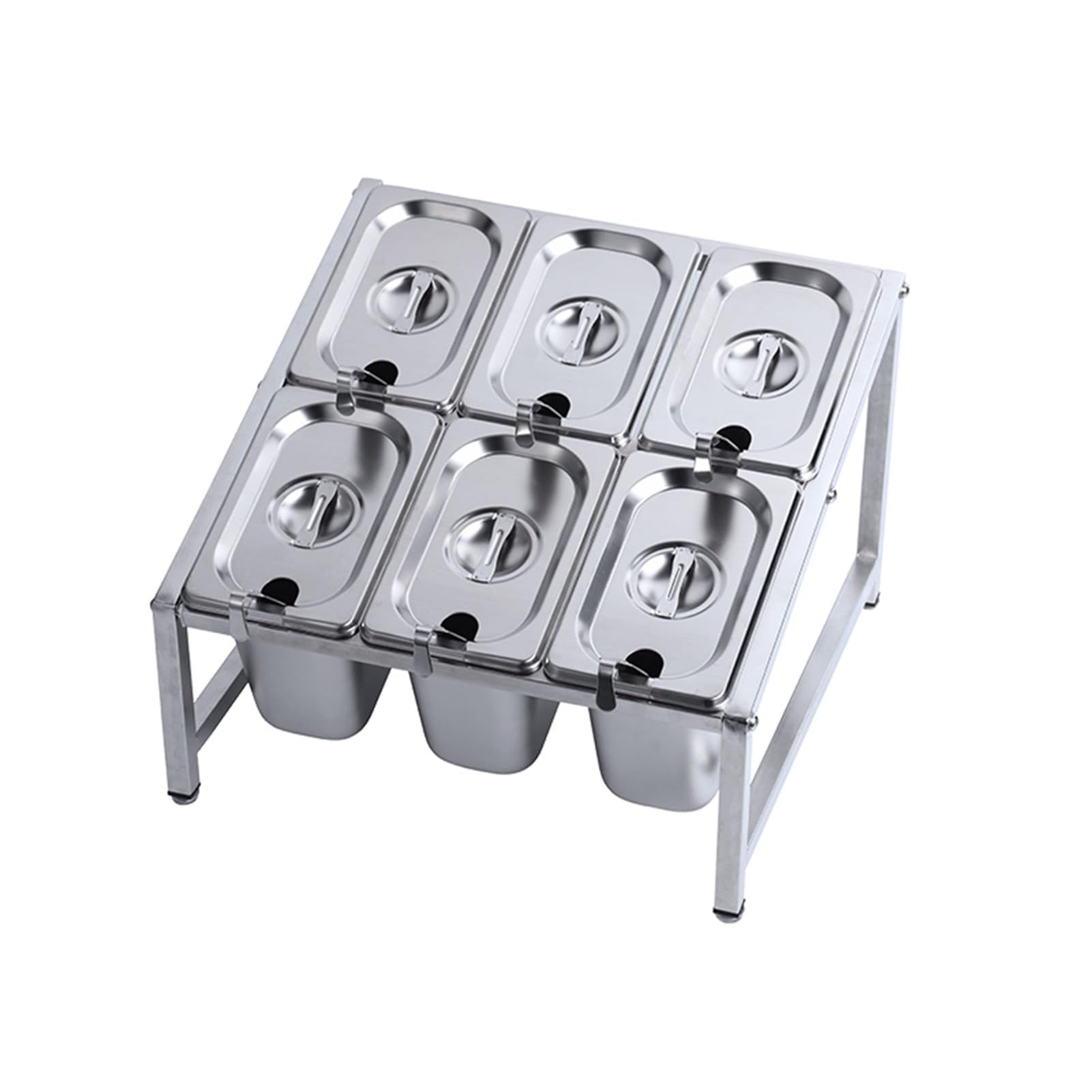 GTHTUHFD Pizza Topping Station, Stainless Steel Countertop Food Dispenser, Telescopic Condiment Organizer For Prepping Ingredients And Toppings ,Silver-R-35.7X34.7X25.4CM