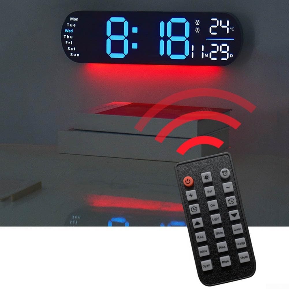 Digitale Klok - LED Klok | Wekker | LED Klok Met Datumweergave Digitale Klok Met Afstandsbediening Digitale Wekker Met Datum Afstandsbediening Digitale Klok Grote Scherm Digitale Klok Voor Thuis