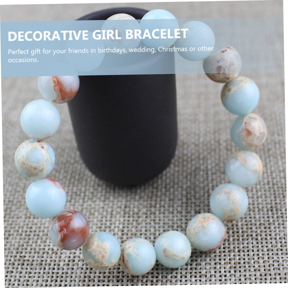 CCXXYGWJ Schmuck Blaues Armband Perle Mädchen Perlen Natürliche Miss Runde Perlen