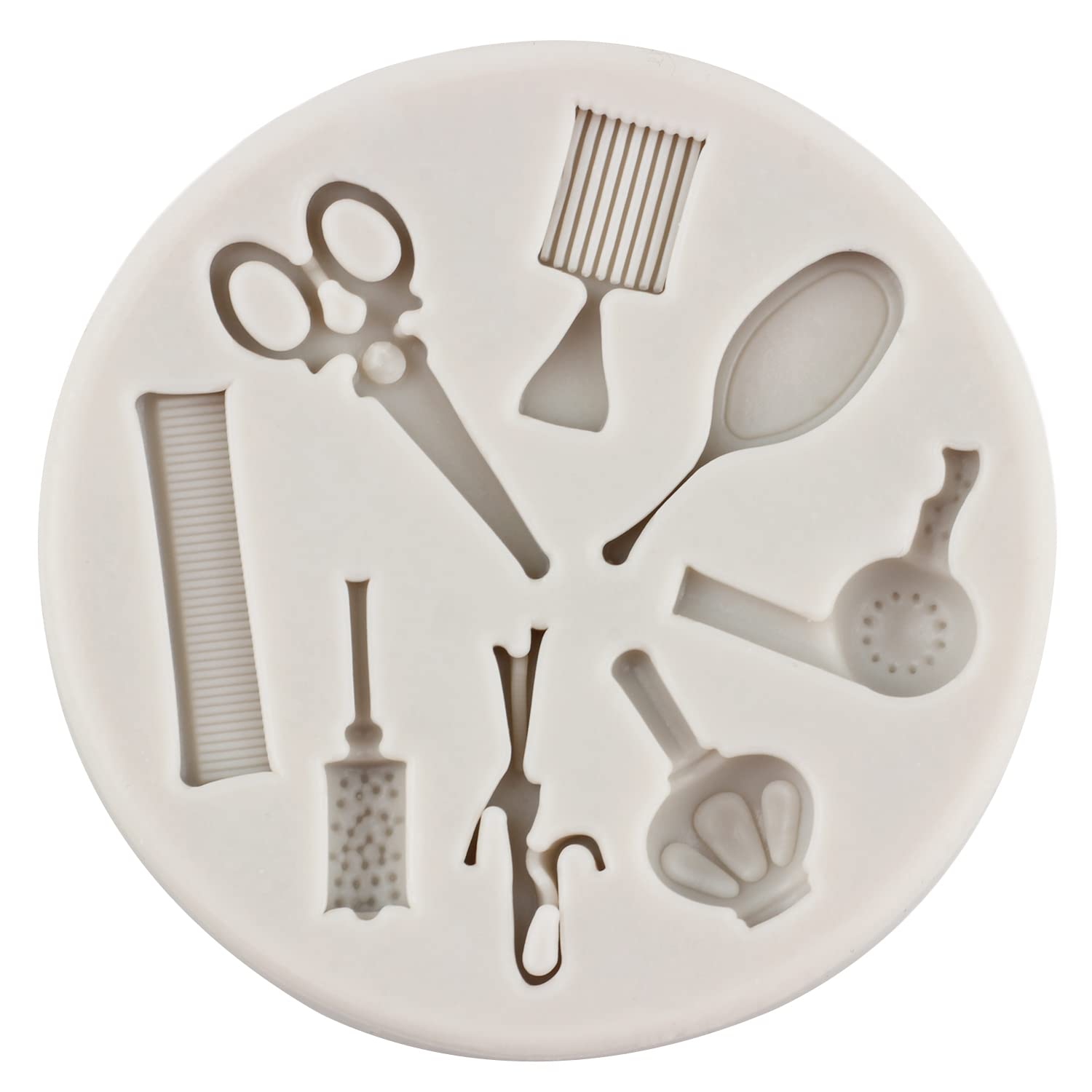 RFGHAC Set 4 Stampi In Silicone A Tema Trucco - Forbici, Rossetto E Pennelli Per Cioccolato, Fondente E Decorazione Torte