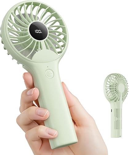 wegte Ventilador de mano, ventilador portátil recargable, ventilador USB recargable de 1200 mAh, ventilador de escritorio pequeño personal de 3