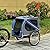 PawHut Folding Dog Bike Trailer Pet Cart Carrier for Bicycle Travel in Steel Frame - Blue & Grey