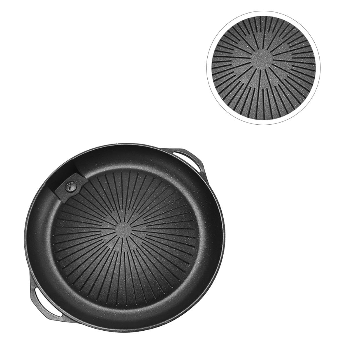 Toyvian Piastra Barbecue Portatile Antiaderente in Pietra Medica Nera